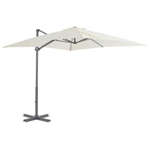 Hængeparasol med aluminiumsstang 250 x 250 cm sandfarvet