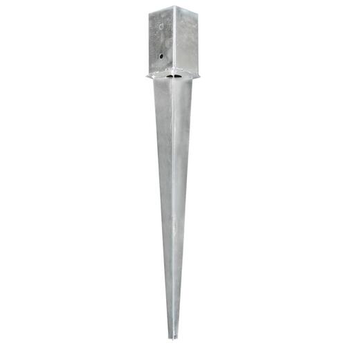 Jordpløkker 12 stk. 8 x 8 x 76 cm galvaniseret stål sølvfarvet