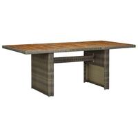 Havebord polyrattan og massivt akacietræ brun