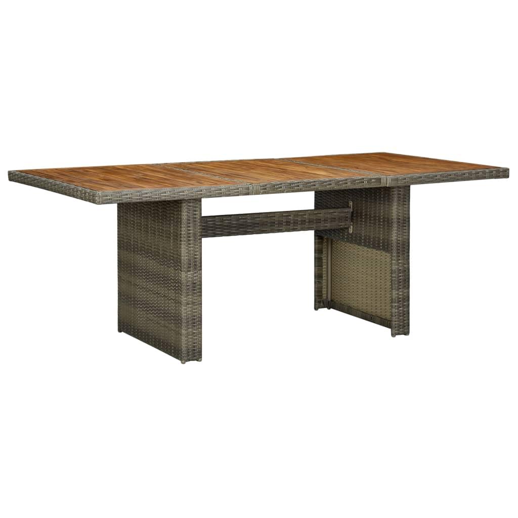 Havebord polyrattan og massivt akacietræ brun