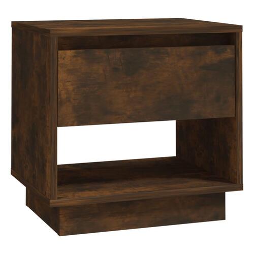 Sengeborde 2 stk. 45x34x44 cm konstrueret træ røget eg