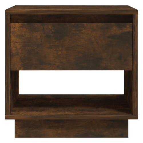Sengeborde 2 stk. 45x34x44 cm konstrueret træ røget eg
