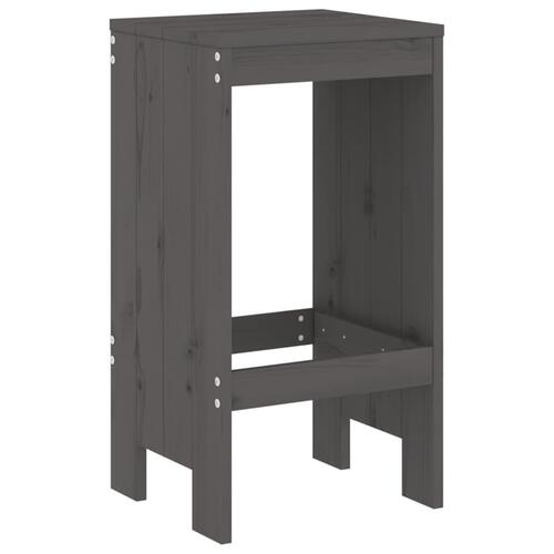 Barstole 2 stk. 40x36x75 cm massivt fyrretræ grå