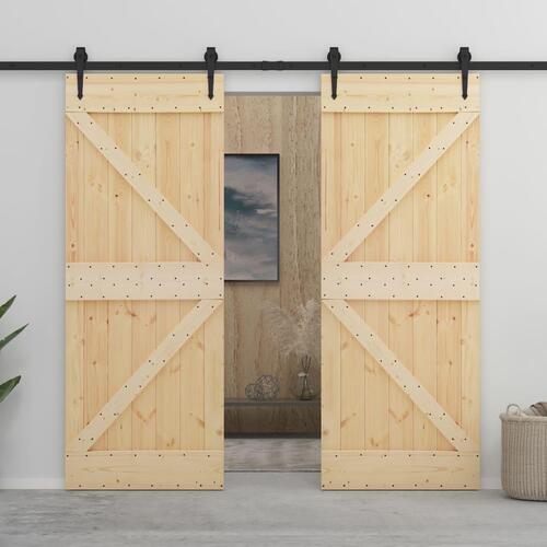 Dør 100x210 cm massivt fyrretræ