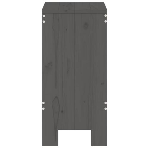 Barstole 2 stk. 40x36x75 cm massivt fyrretræ grå