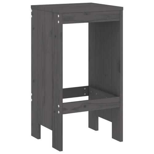 Barstole 2 stk. 40x36x75 cm massivt fyrretræ grå