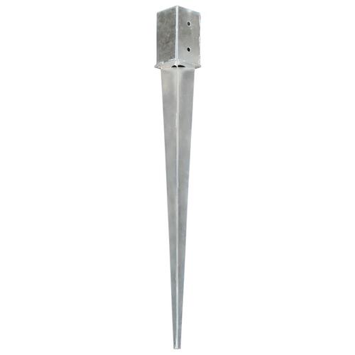 Jordpløkker 2 stk. 8 x 8 x 91 cm galvaniseret stål sølvfarvet