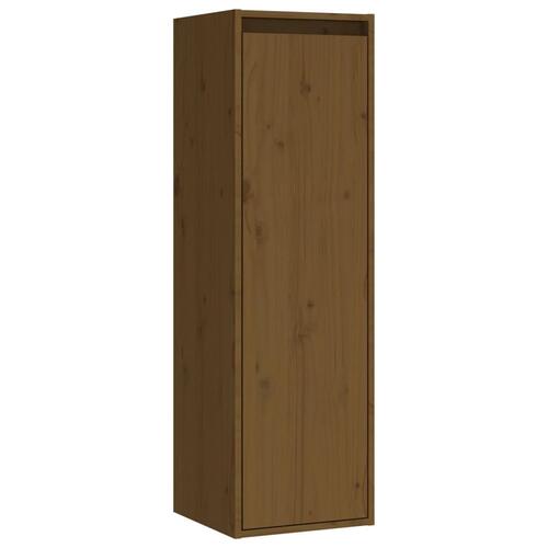 Vægskab 30x30x100 cm massivt fyrretræ gyldenbrun