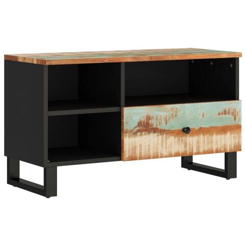 Tv-bord 80x33x46 cm massivt genbrugstræ og konstrueret træ