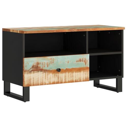 Tv-bord 80x33x46 cm massivt genbrugstræ og konstrueret træ
