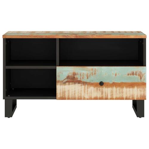 Tv-bord 80x33x46 cm massivt genbrugstræ og konstrueret træ