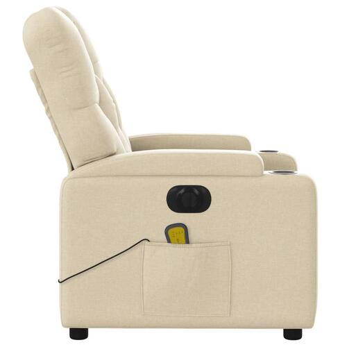 Eldrevet massagestol stof cremefarvet