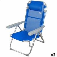 Strandstol Aktive Foldbar Blå 48 x 90 x 60 cm (2 enheder)