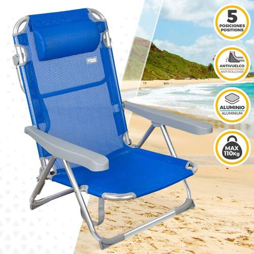 Strandstol Aktive Foldbar Blå 48 x 90 x 60 cm (2 enheder)