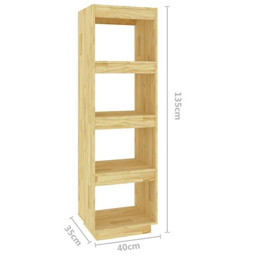 Bogreol/rumdeler 40x35x135 cm massivt fyrretræ