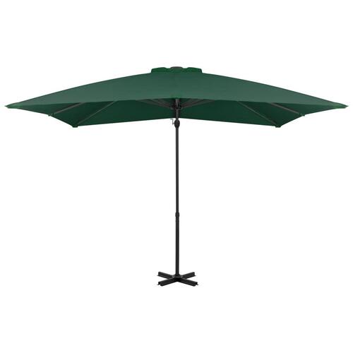 Hængeparasol med aluminiumsstang 250 x 250 cm grøn