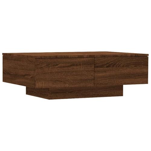 Sofabord 90x60x31 cm konstrueret træ brun egetræ
