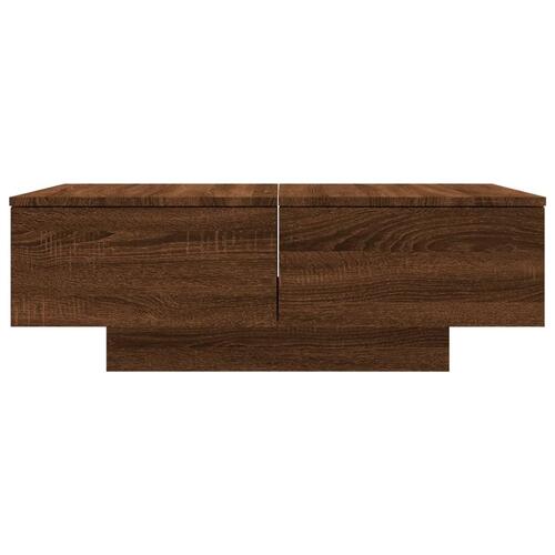 Sofabord 90x60x31 cm konstrueret træ brun egetræ