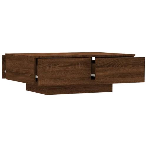 Sofabord 90x60x31 cm konstrueret træ brun egetræ