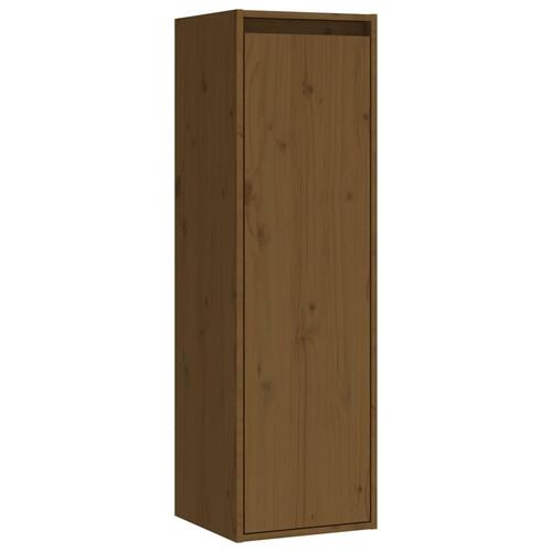 Vægskabe 2 stk. 30x30x100 cm massivt fyrretræ gyldenbrun