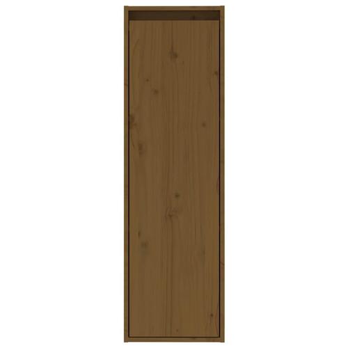 Vægskabe 2 stk. 30x30x100 cm massivt fyrretræ gyldenbrun