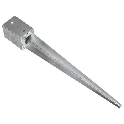Jordpløkker 2 stk. 9 x 9 x 75 cm galvaniseret stål sølvfarvet