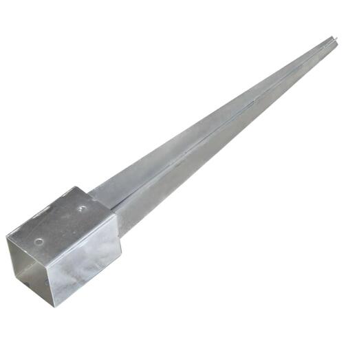 Jordpløkker 2 stk. 9 x 9 x 75 cm galvaniseret stål sølvfarvet