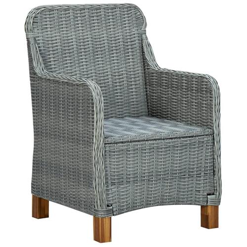 Havestole med hynder 2 stk. polyrattan lysegrå