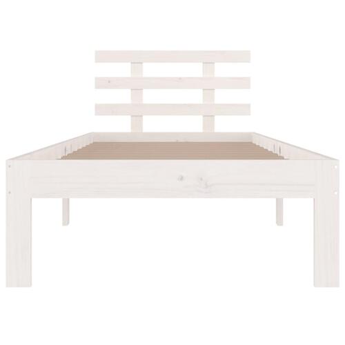 Sengeramme 90x190 cm Single massivt træ hvid