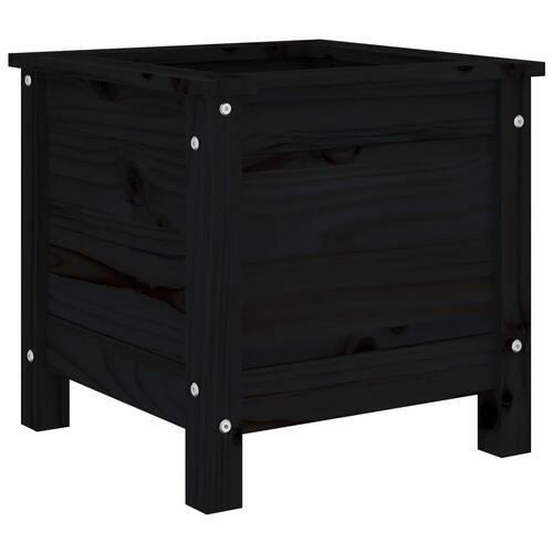 Plantekasse 40x40x39 cm massivt fyrretræ sort