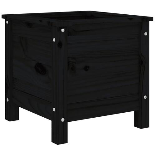 Plantekasse 40x40x39 cm massivt fyrretræ sort