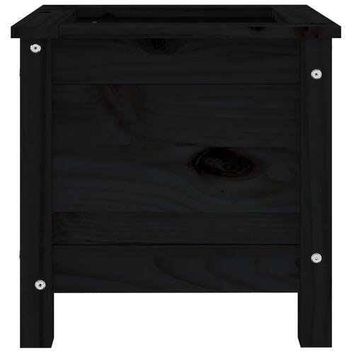 Plantekasse 40x40x39 cm massivt fyrretræ sort