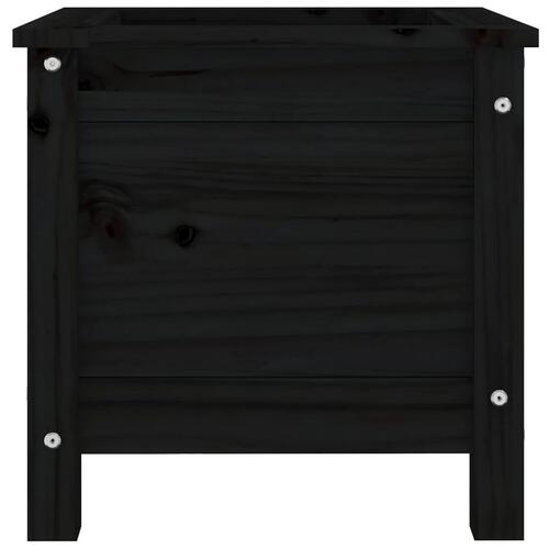 Plantekasse 40x40x39 cm massivt fyrretræ sort