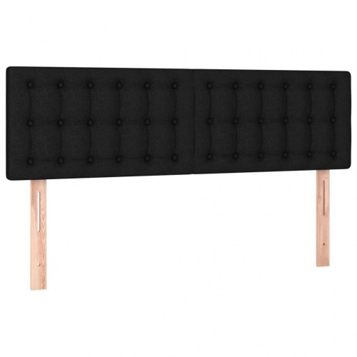 Kontinentalseng med madras 140x200 cm - stof, sort