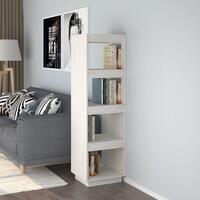 Bogreol/rumdeler 40x35x135 cm massivt fyrretræ hvid