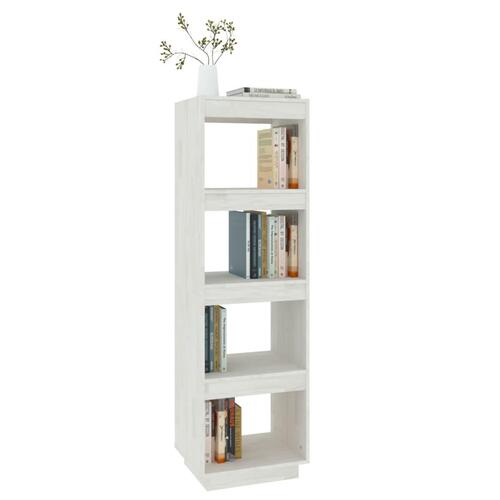 Bogreol/rumdeler 40x35x135 cm massivt fyrretræ hvid