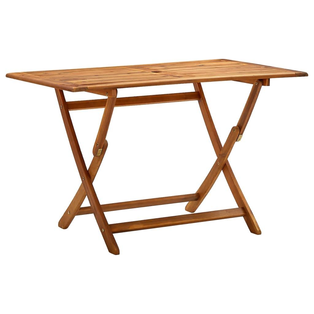 Foldbart havebord 120x70x75 cm massivt akacietræ