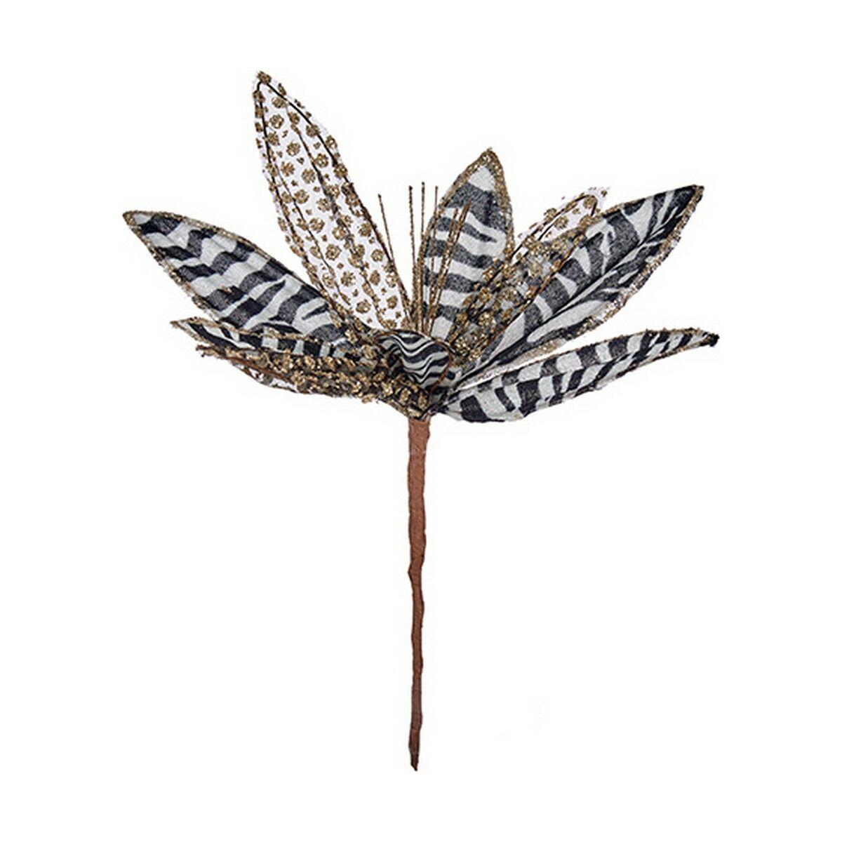 Krist+ dekorativ juleblomst - hvid/sort, 25 × 27 × 25 cm billede