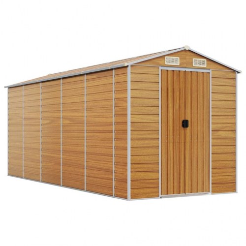 Haveskur i galvaniseret stål 191 × 470 × 198 cm - lysebrun