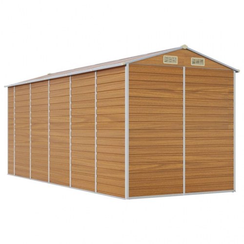 Haveskur i galvaniseret stål 191 × 470 × 198 cm - lysebrun