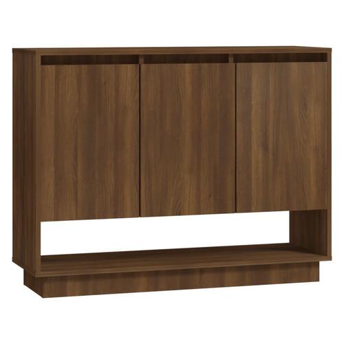 Skænk 97x31x75 cm konstrueret træ brun egetræ