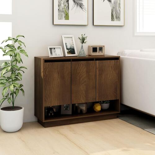 Skænk 97x31x75 cm konstrueret træ brun egetræ