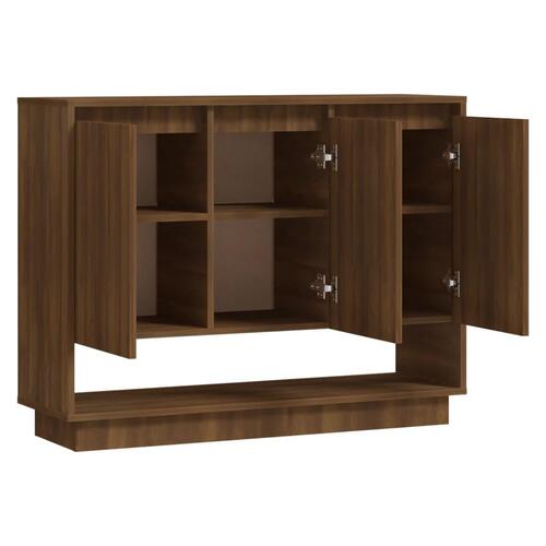 Skænk 97x31x75 cm konstrueret træ brun egetræ
