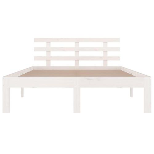 Sengestel 180x200 cm Super King massivt fyrretræ hvid
