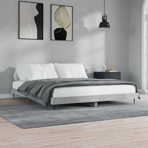 Sengestel 120x200 cm konstrueret træ betongrå