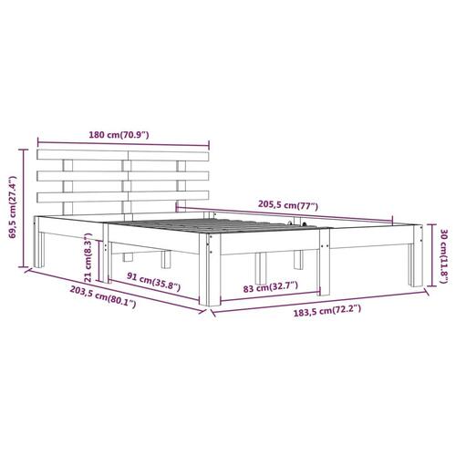 Sengestel 180x200 cm Super King massivt fyrretræ hvid