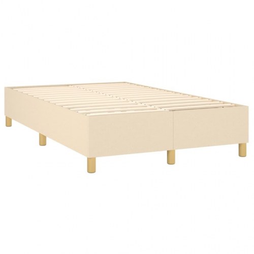 Kontinentalseng med madras 120x190 cm - stof, cremefarvet