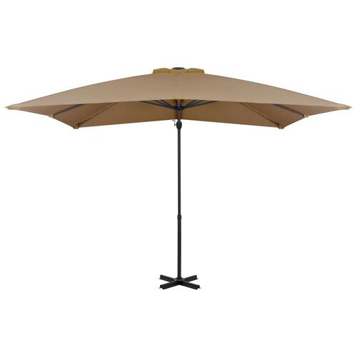 Hængeparasol med aluminiumsstang 250x250 cm gråbrun