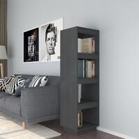 Bogreol/rumdeler 40x35x135 cm massivt fyrretræ grå
