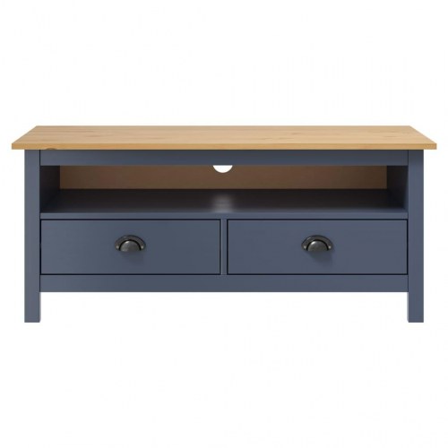Tv-bord i massivt fyrretræ - Hill, 110×40×47 cm, grå/honning